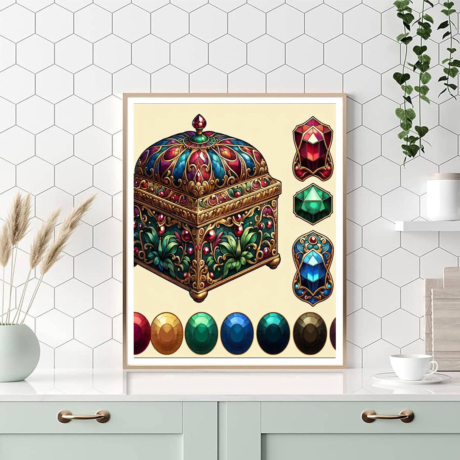 Renaissance Jewel Trinket Box Paint By Number