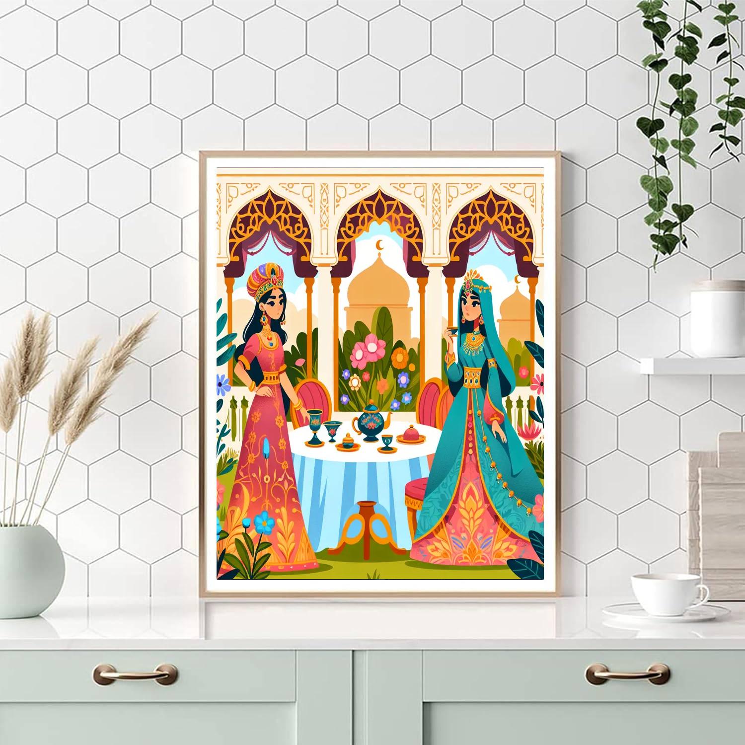 Princess Garden Tea Party DIY Paint By Numbers