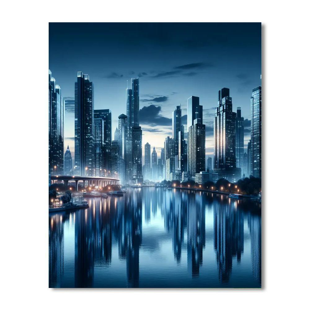 Dazzling City Reflections DIY Paint By Numbers