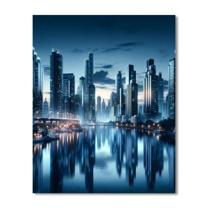 Dazzling City Reflections DIY Paint By Numbers