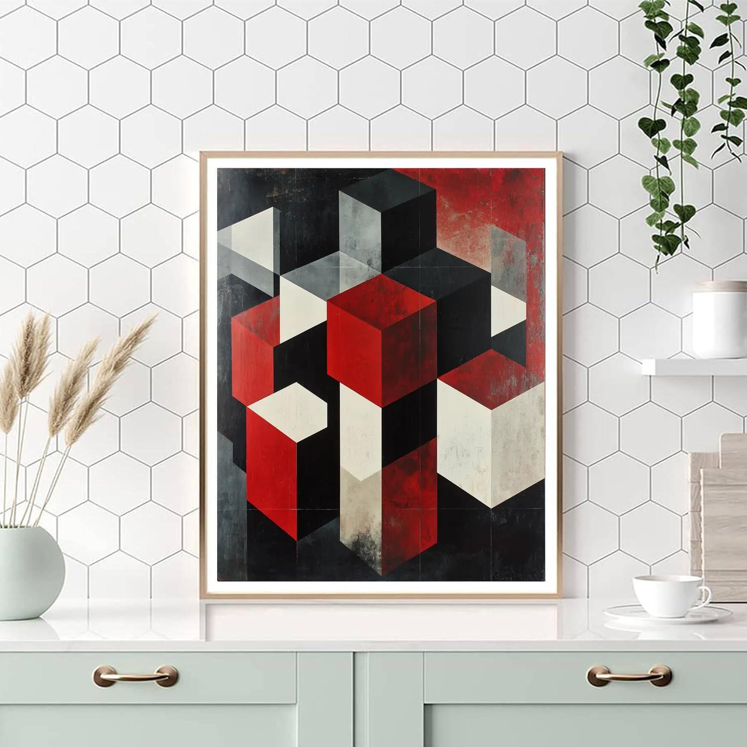 Kazimir Malevich Inspired Cubic Reflections  Painting Number Kit