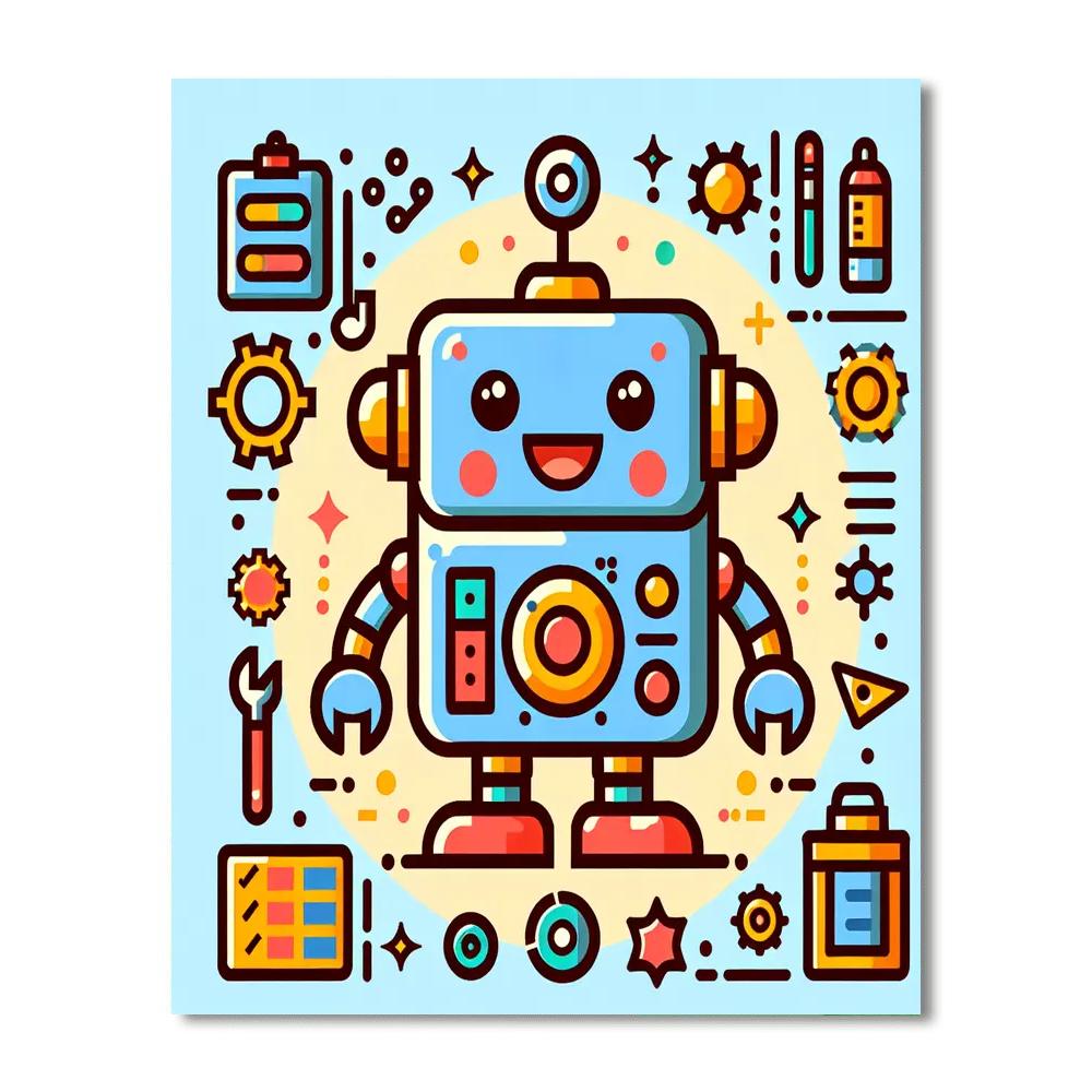 Robot Friend's Workshop Number Painting