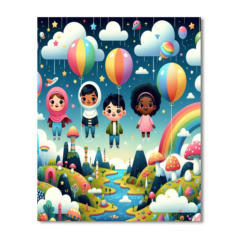 Dreamland Balloon Ride Paint By Numbers