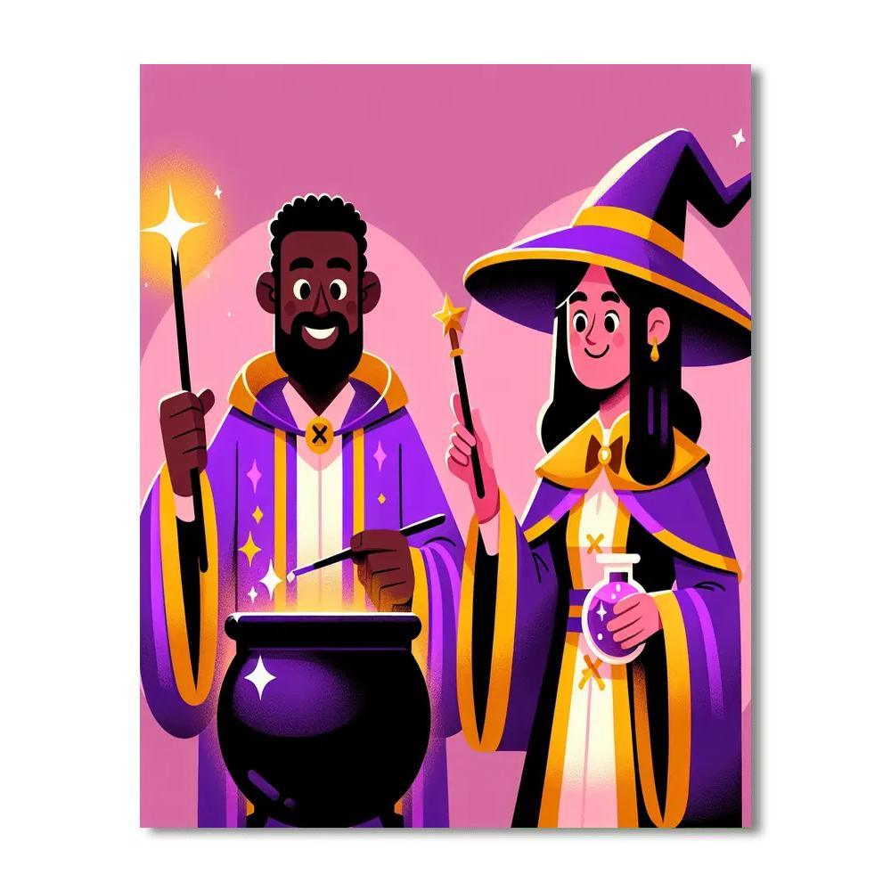 Witty Wizards Paint By Numbers Art