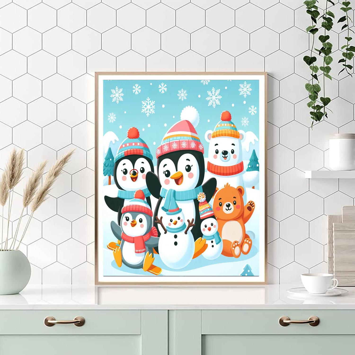 Cuddly Creatures In Winter Paint By Numbers