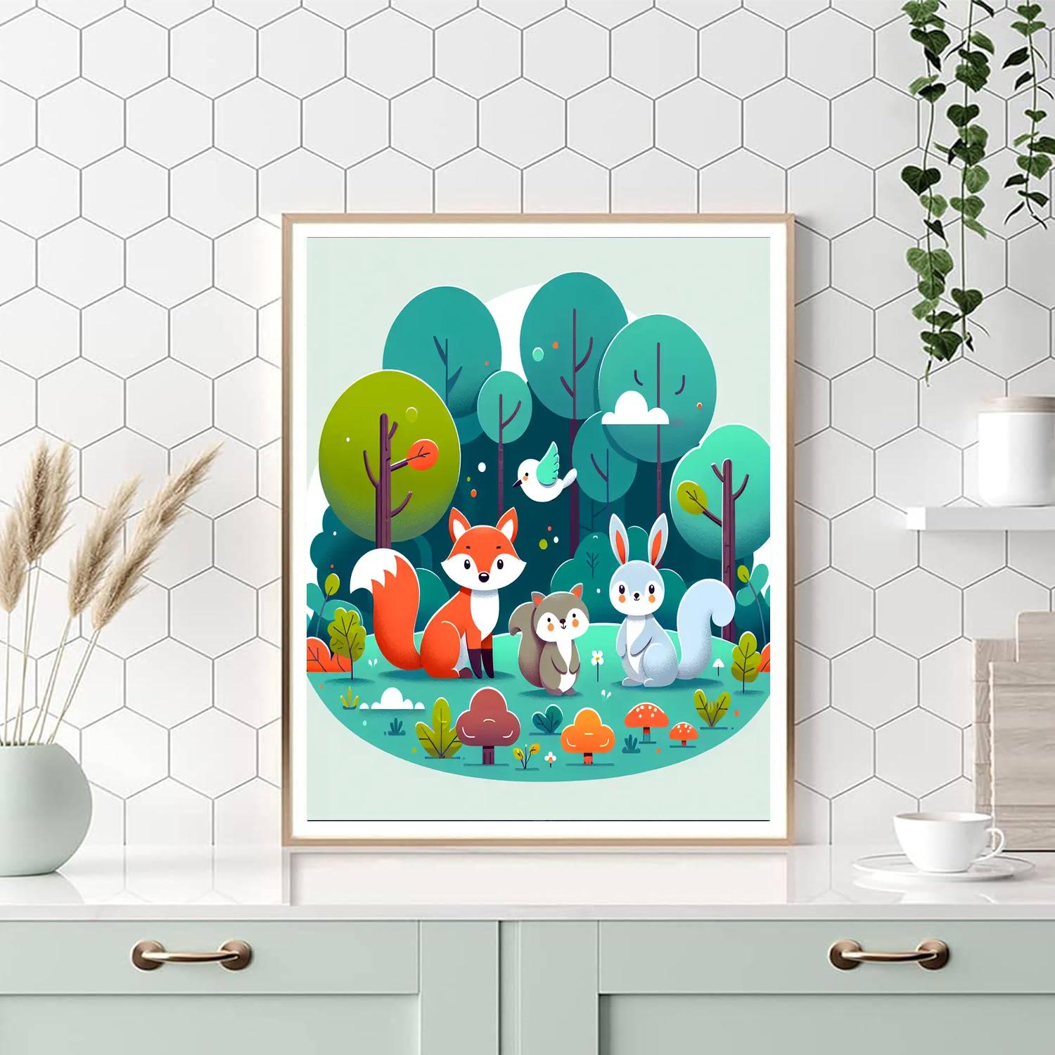 Enchanted Forest Critters Paint By Numbers Art