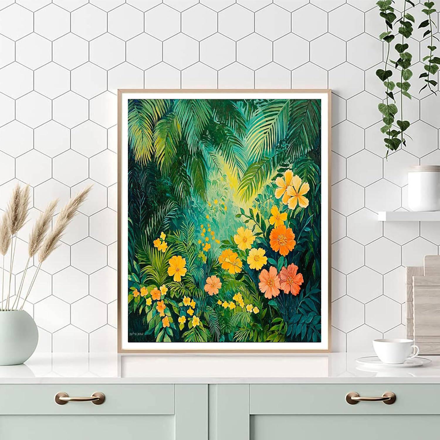 Henri Rousseau Inspired Tropical Escape Enchantment  Paint By Color