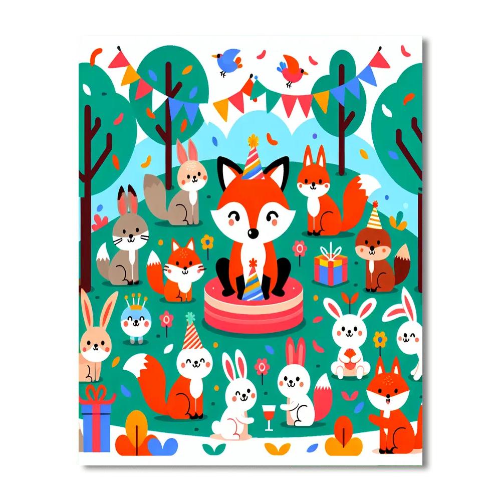 Forest Fox Fiesta Painting Number Kit