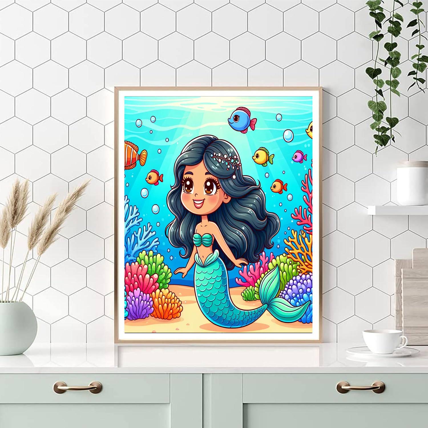 Oceanic Adventure With Mermaids Number Painting