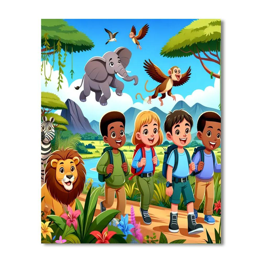 Wildlife Jungle Quest Painting Number Kit