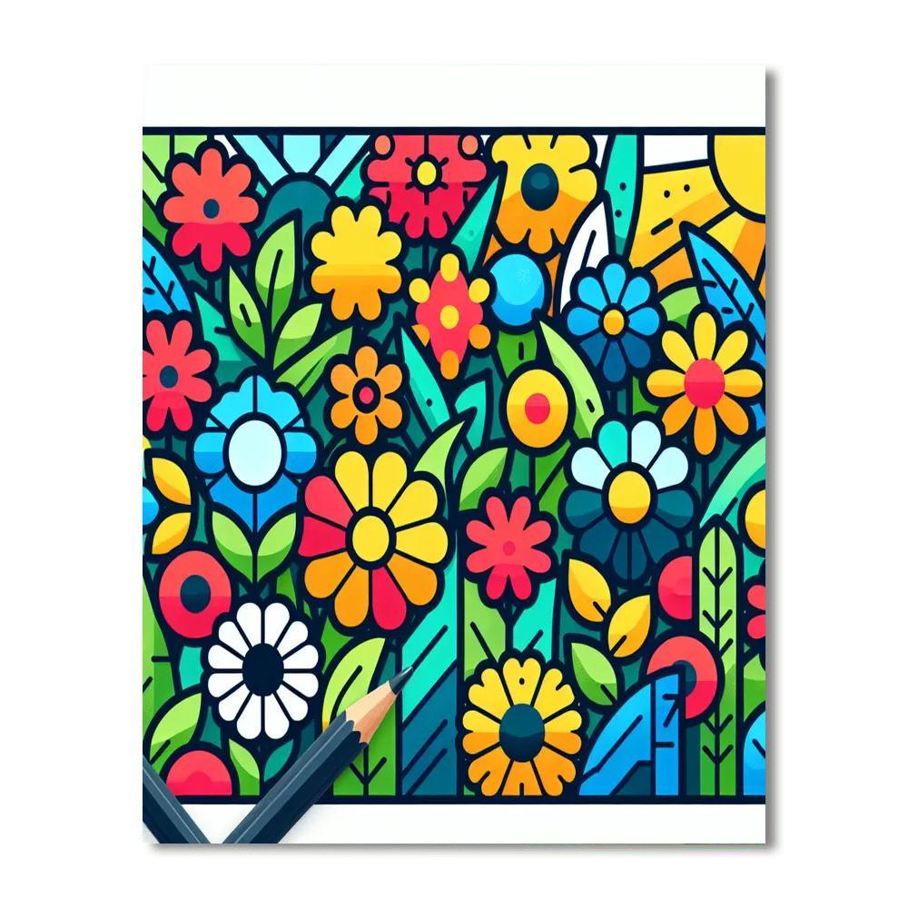 Mosaic Meadow Paint By Numbers Art