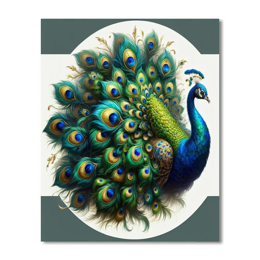 Graceful Peacock Splendor Paint By Color