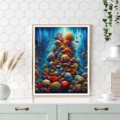 Radiant Coral Symphony Paint By Numbers Art