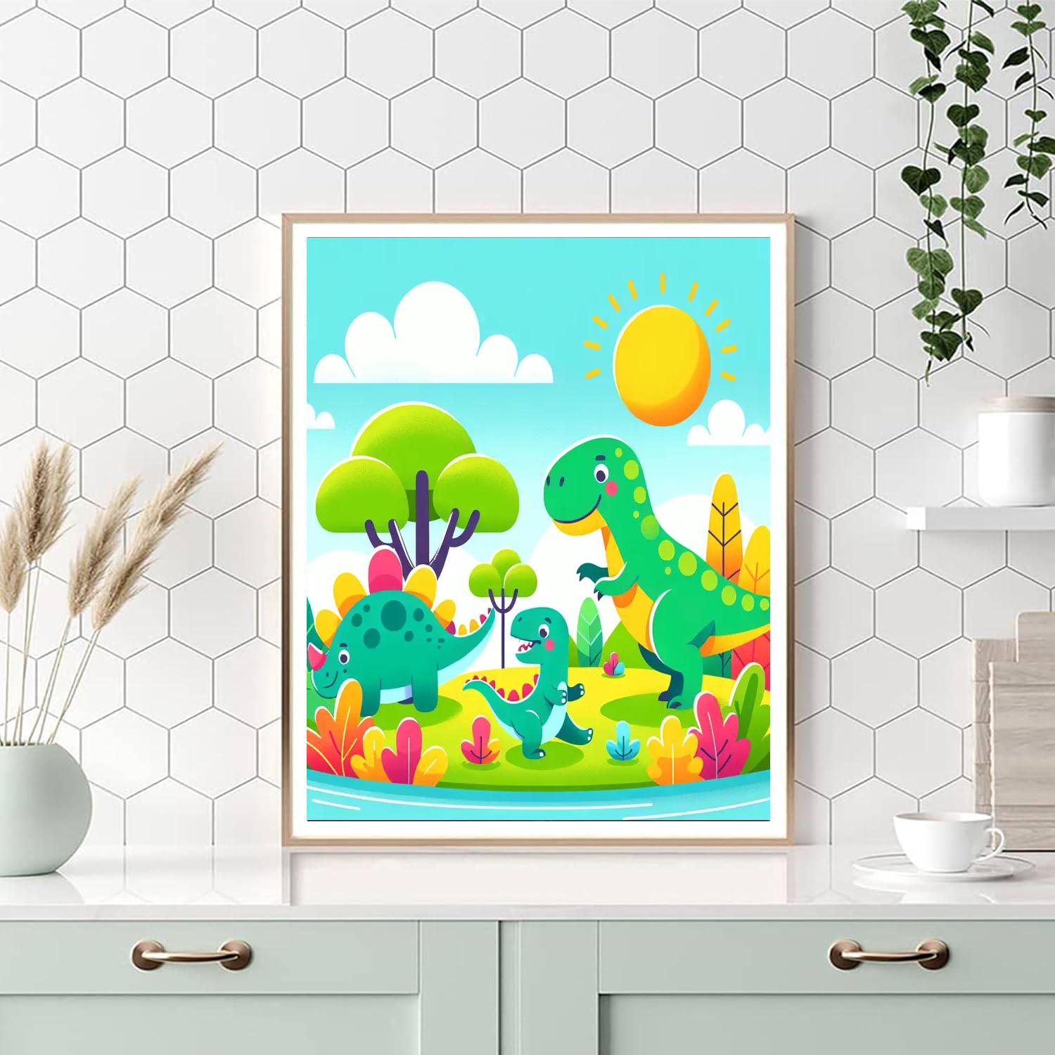 Adventurous Dinosaur Island DIY Paint By Numbers