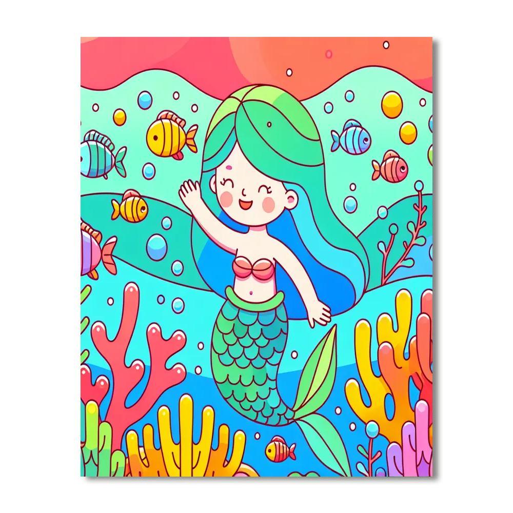 Mermaid's Coral Kingdom Painting Number Kit