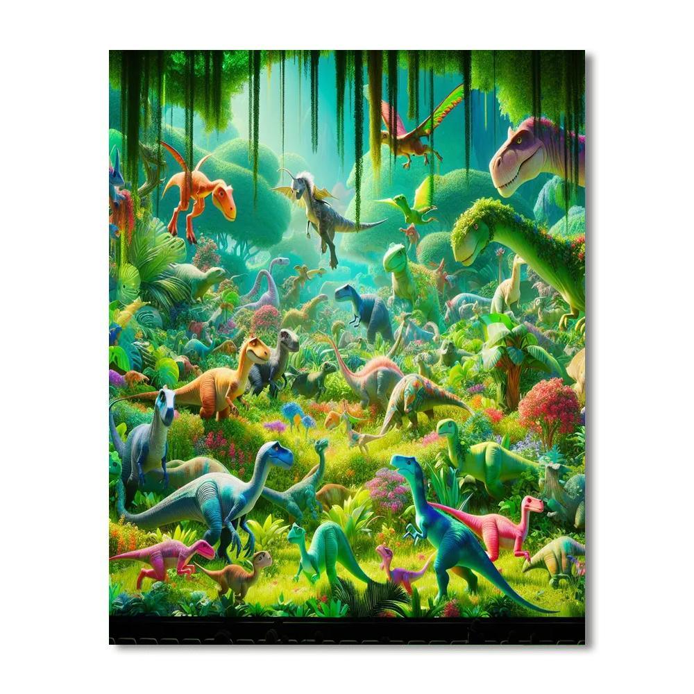 Joyful Dino Exploration Painting By Numbers Kit