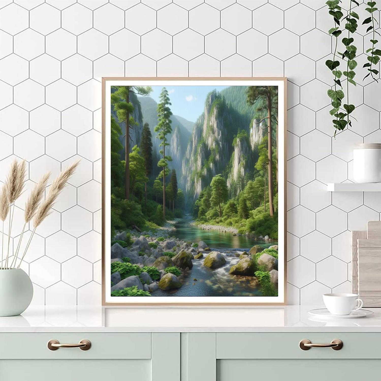 Quiet Mountain Stream Painting By Numbers Kit