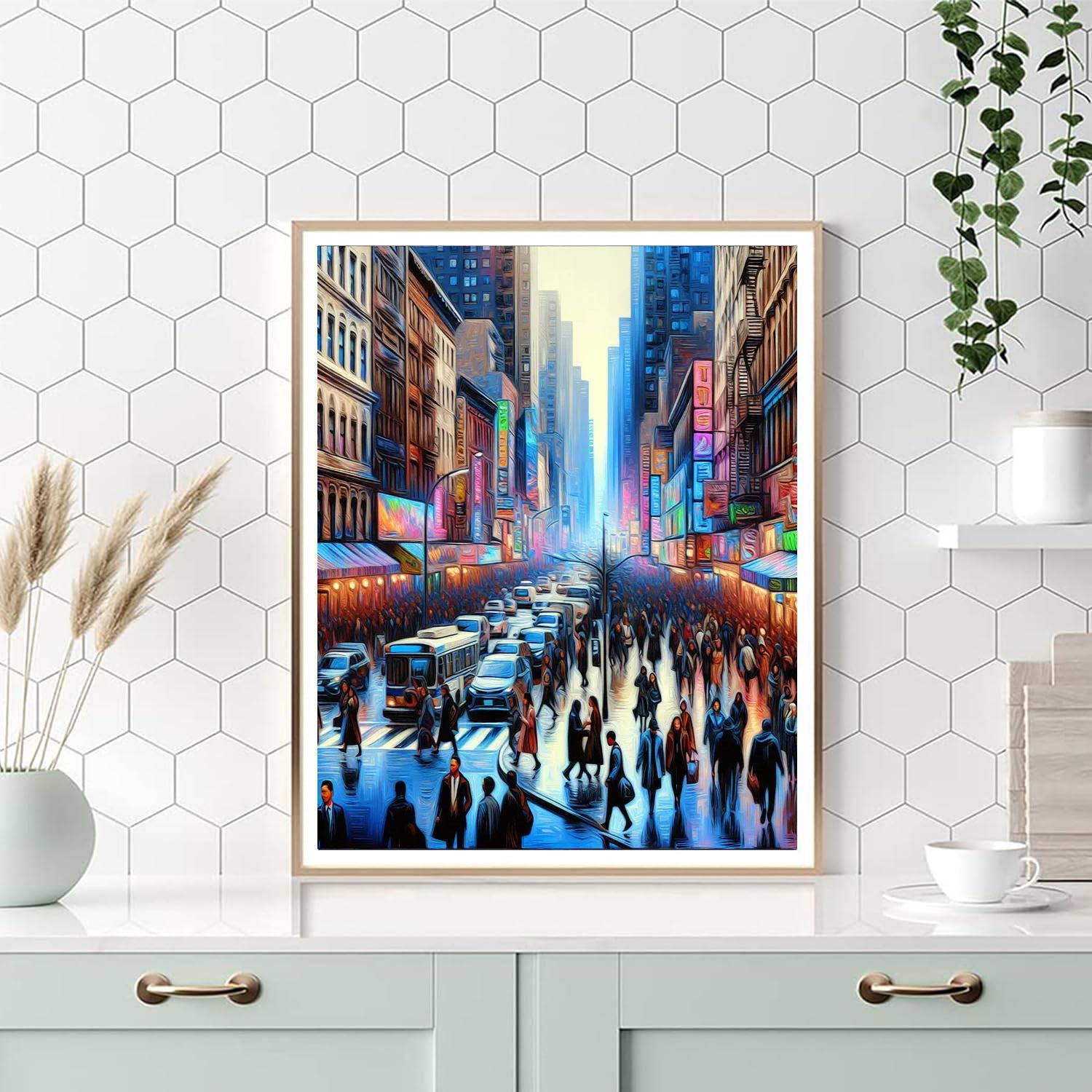 Vibrant Urban Street Life Paint By Color