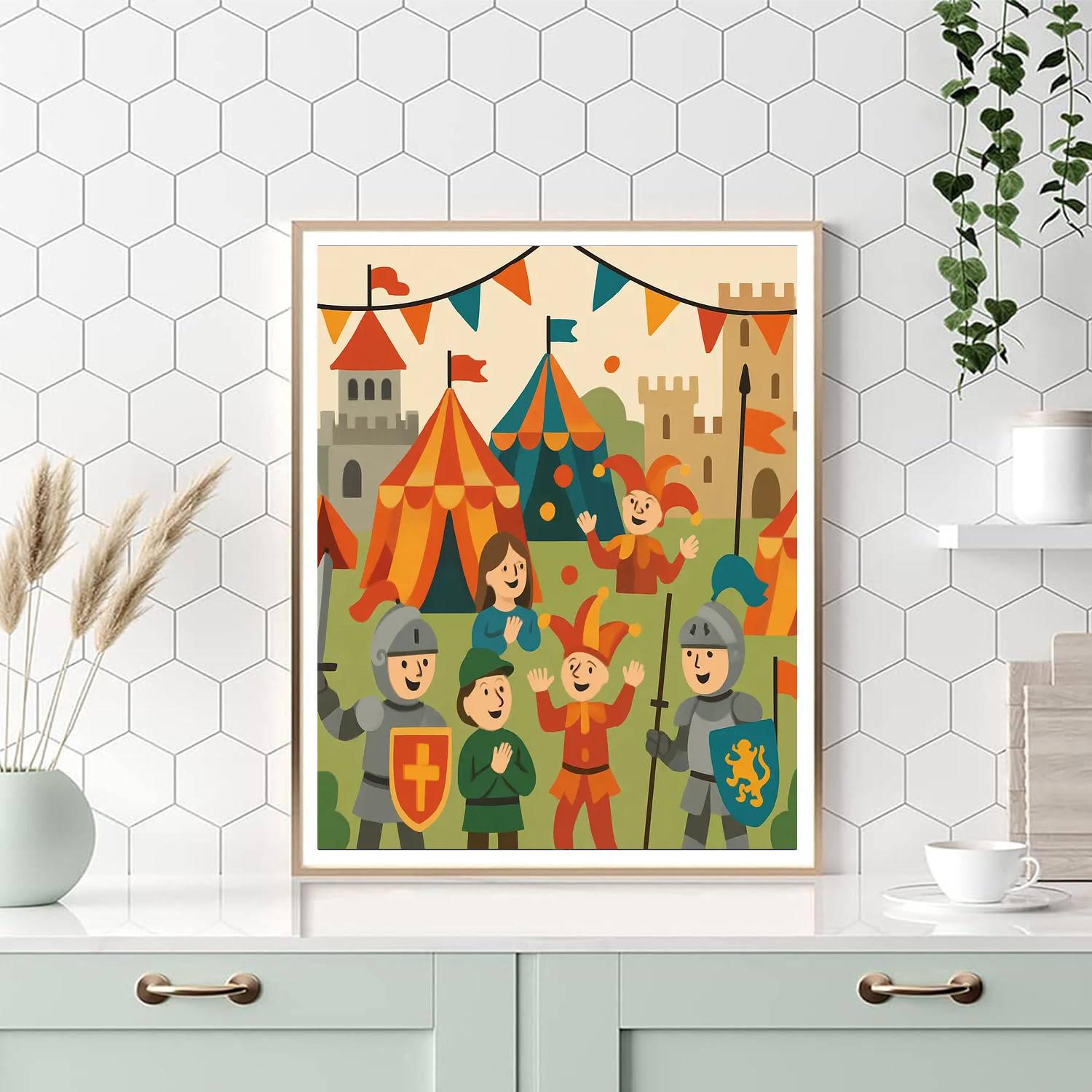 Medieval Festival Of Knights Painting By Numbers Kit