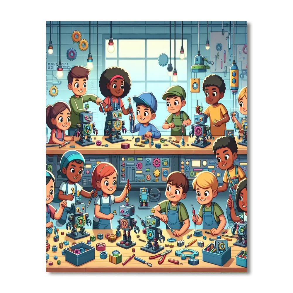 Robot Builders' Arena Painting Number Kit