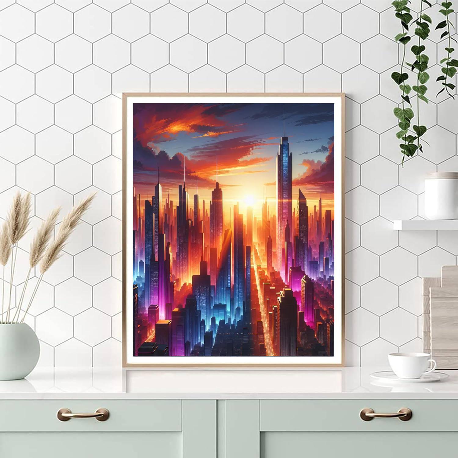 Dynamic Urban Cityscape Paint By Color