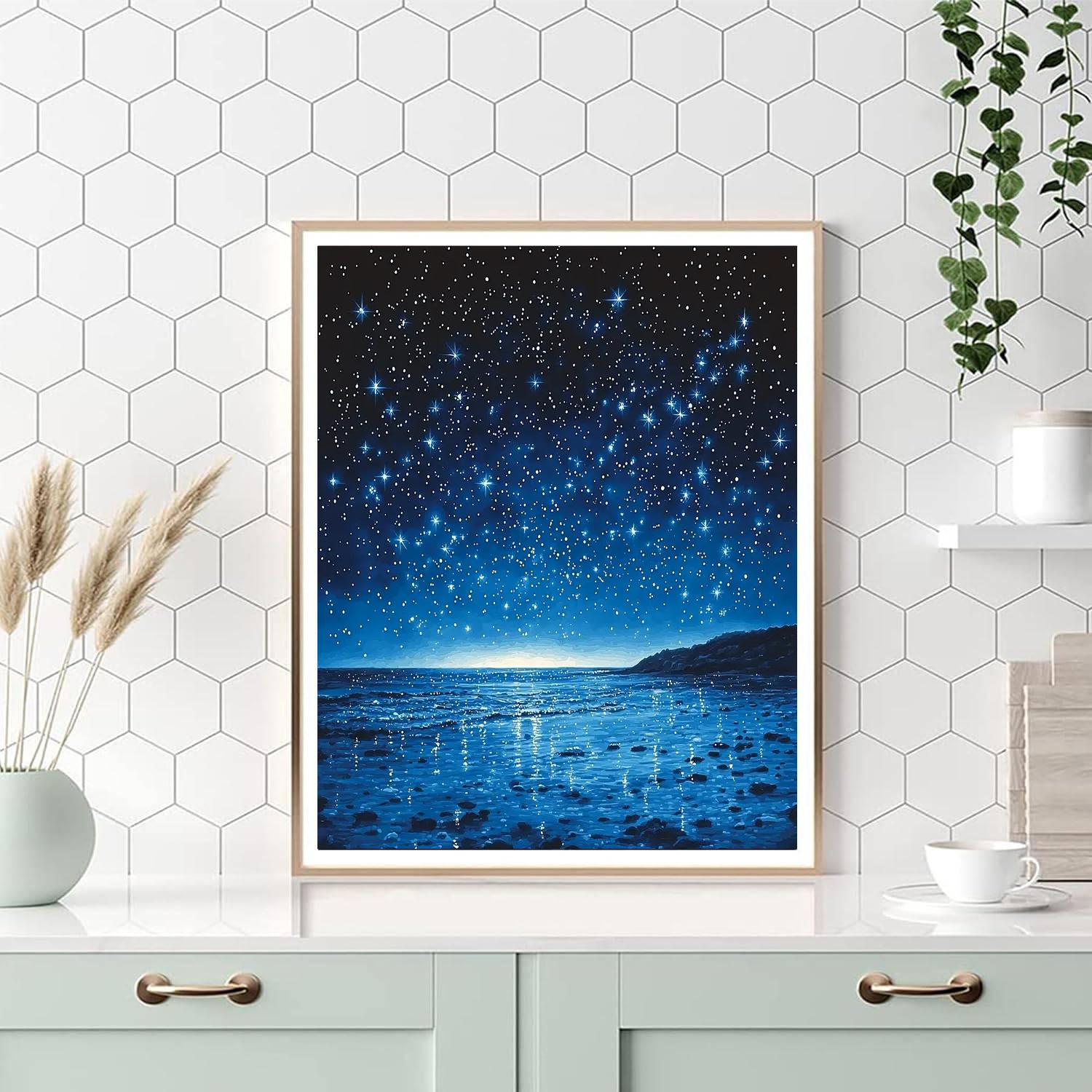 Ansel Adams Inspired Elegant Starlit Sky  Paint By Numbers