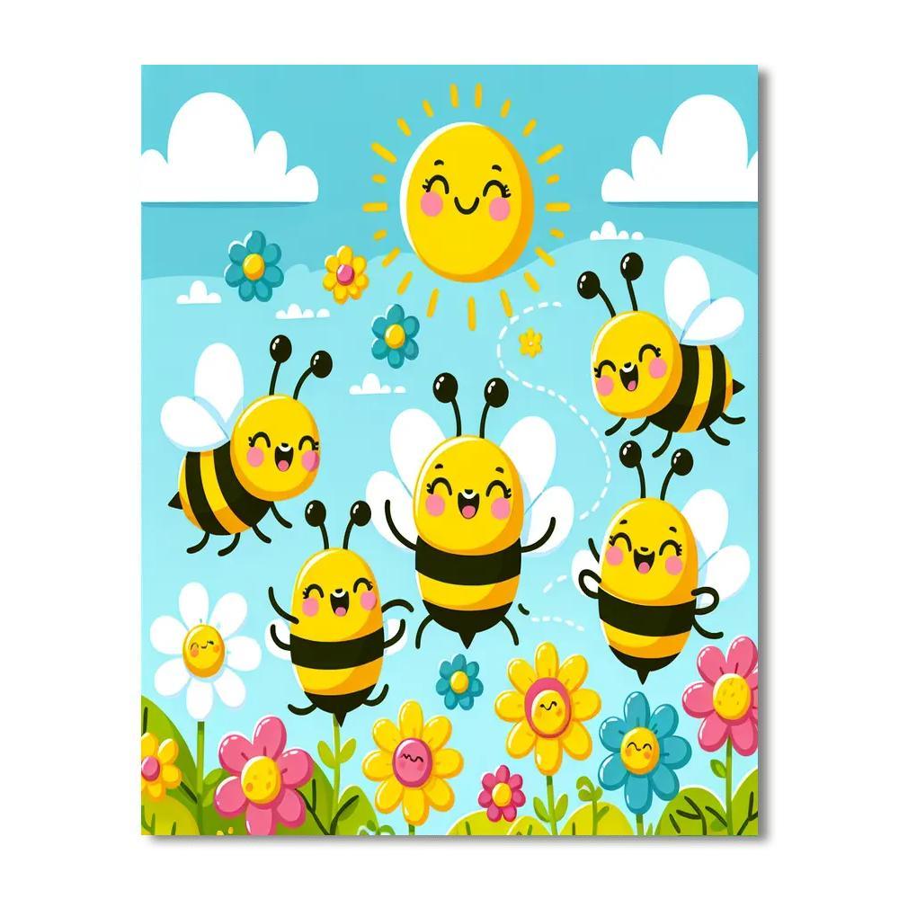 Buzzy Bees In The Sunlight Paint By Numbers