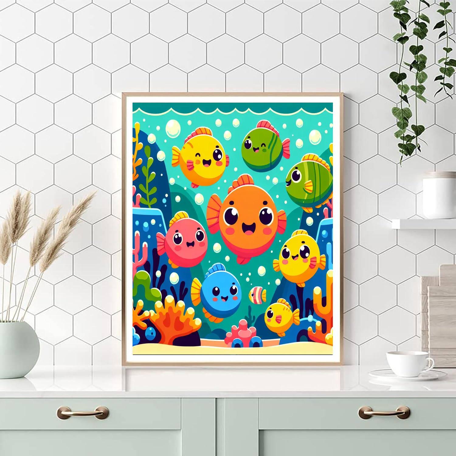 Fun With Fishes Painting Number Kit