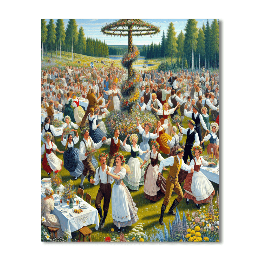 Midsummer Celebrations - Sweden Numbered Painting Kits