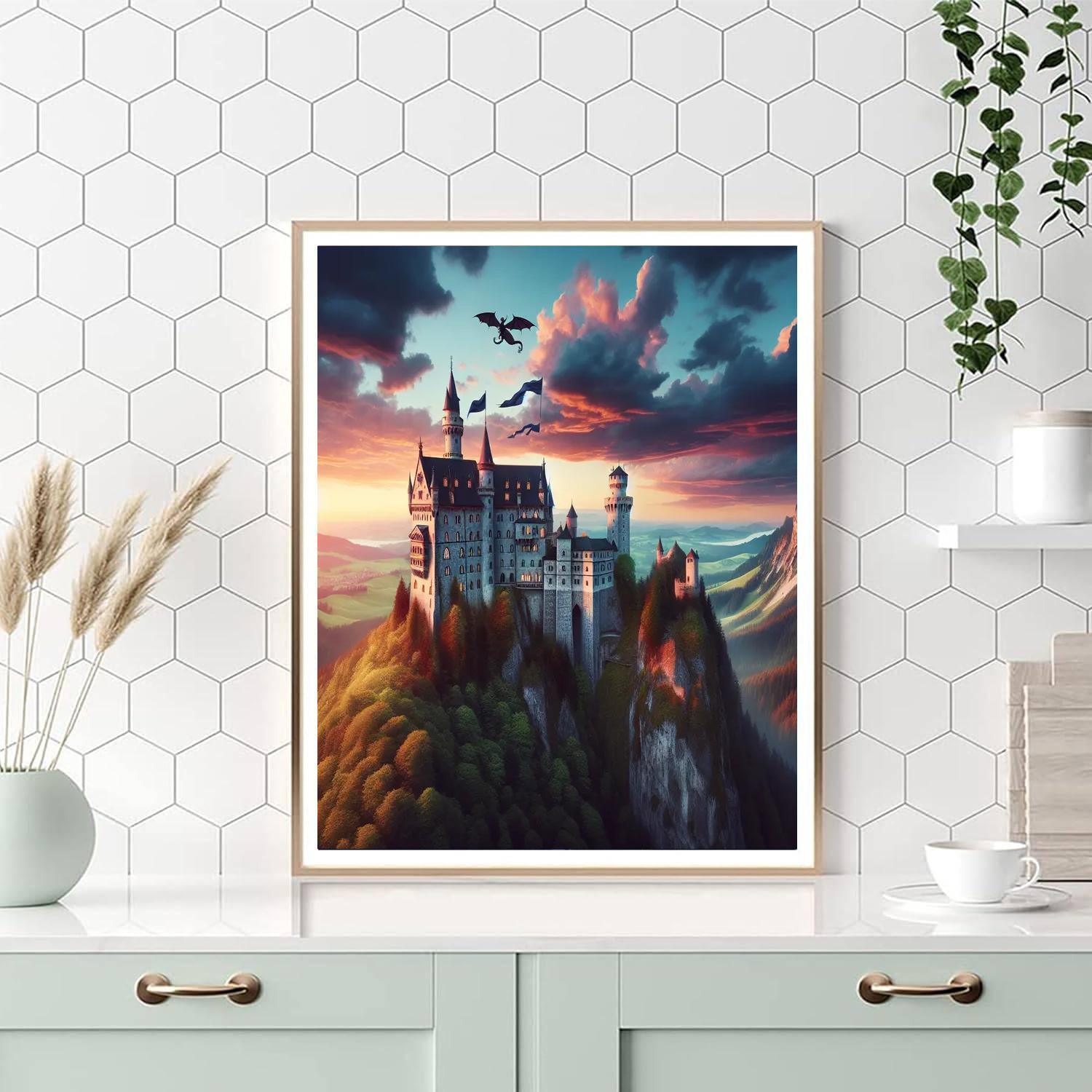 Medieval Fantasy Castle Number Painting