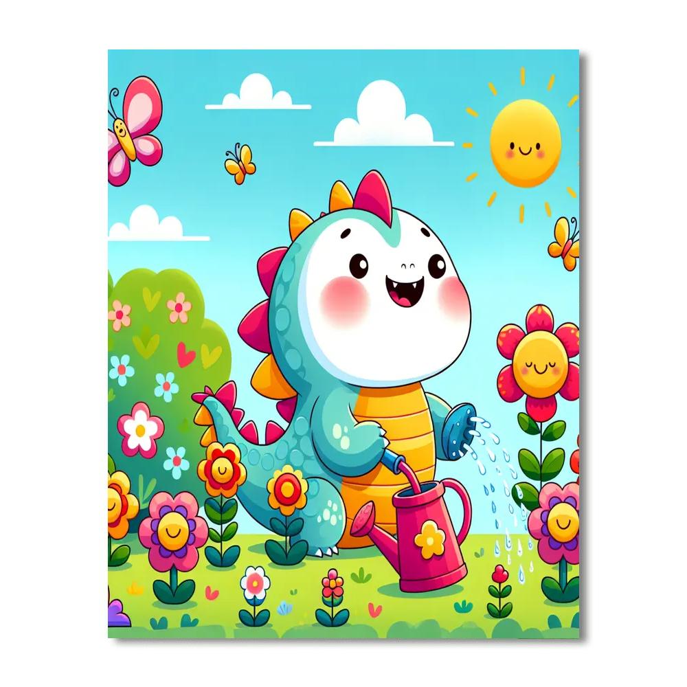 Charming Dragon Garden Paint By Number