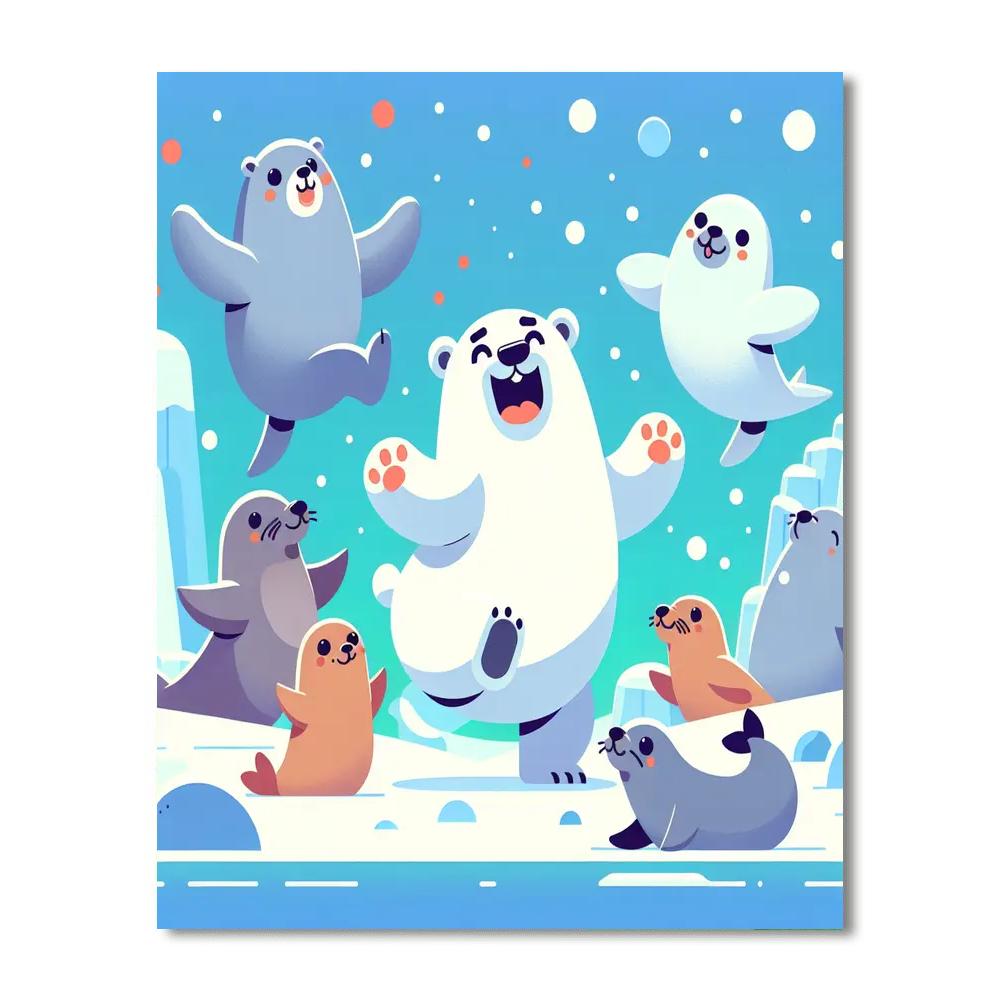 Polar Playdate With Arctic Animals Paint By Numbers Kits