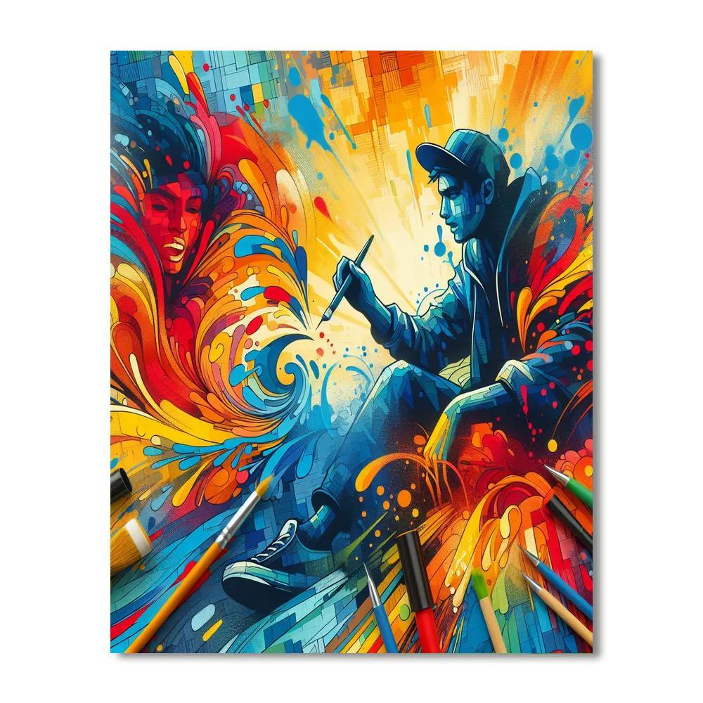 Dynamic Street Art Scene Paint By Number