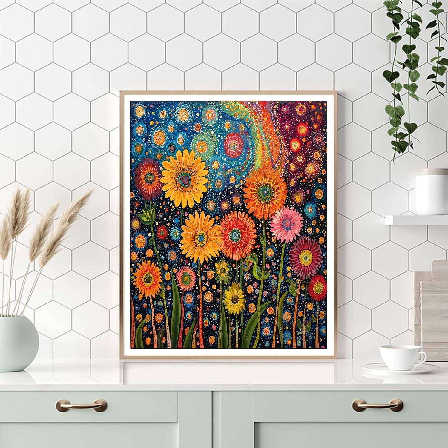 Yayoi Kusama Inspired Cosmic Blossom Harmony  Paint By Numbers