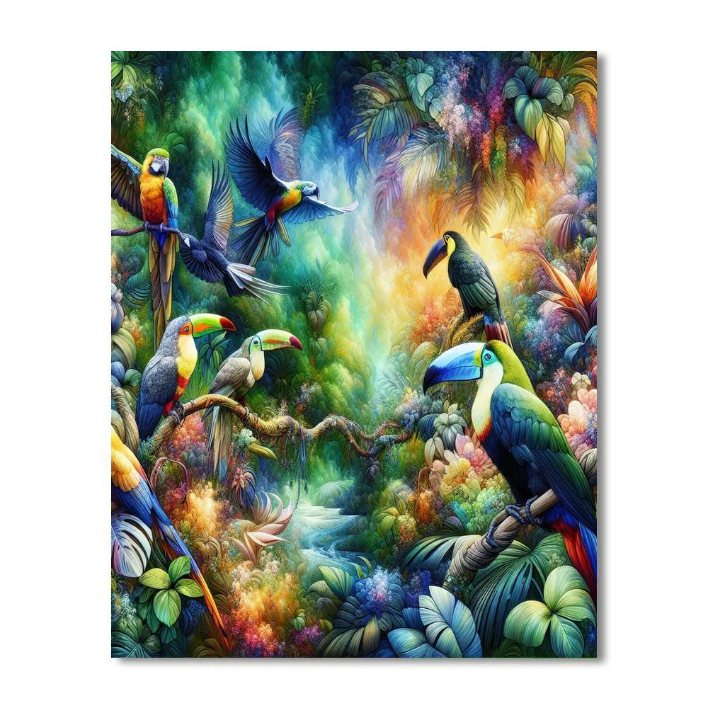 Exotic Birds Paradise Paint By Number