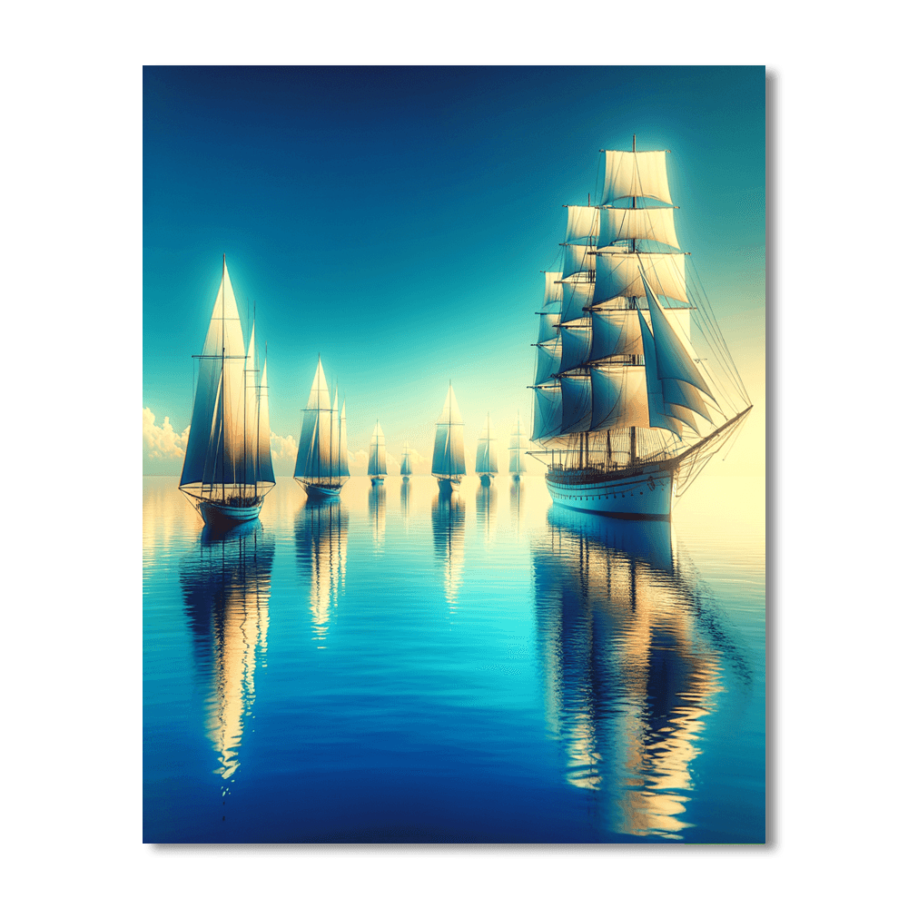 Sailing On Calm Waters Number Painting