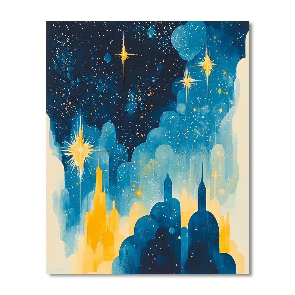 Paul Cézanne Inspired Luminous Starry Night  Paint By Color