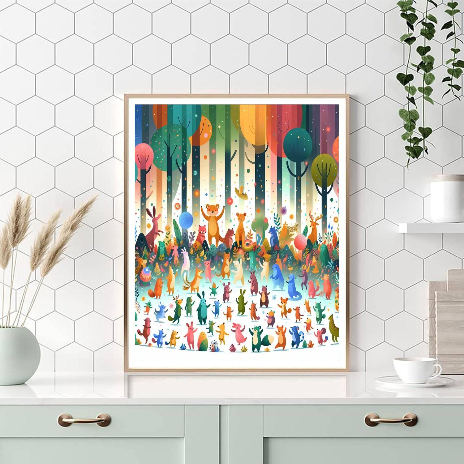 Woodland Creatures Gala Number Painting