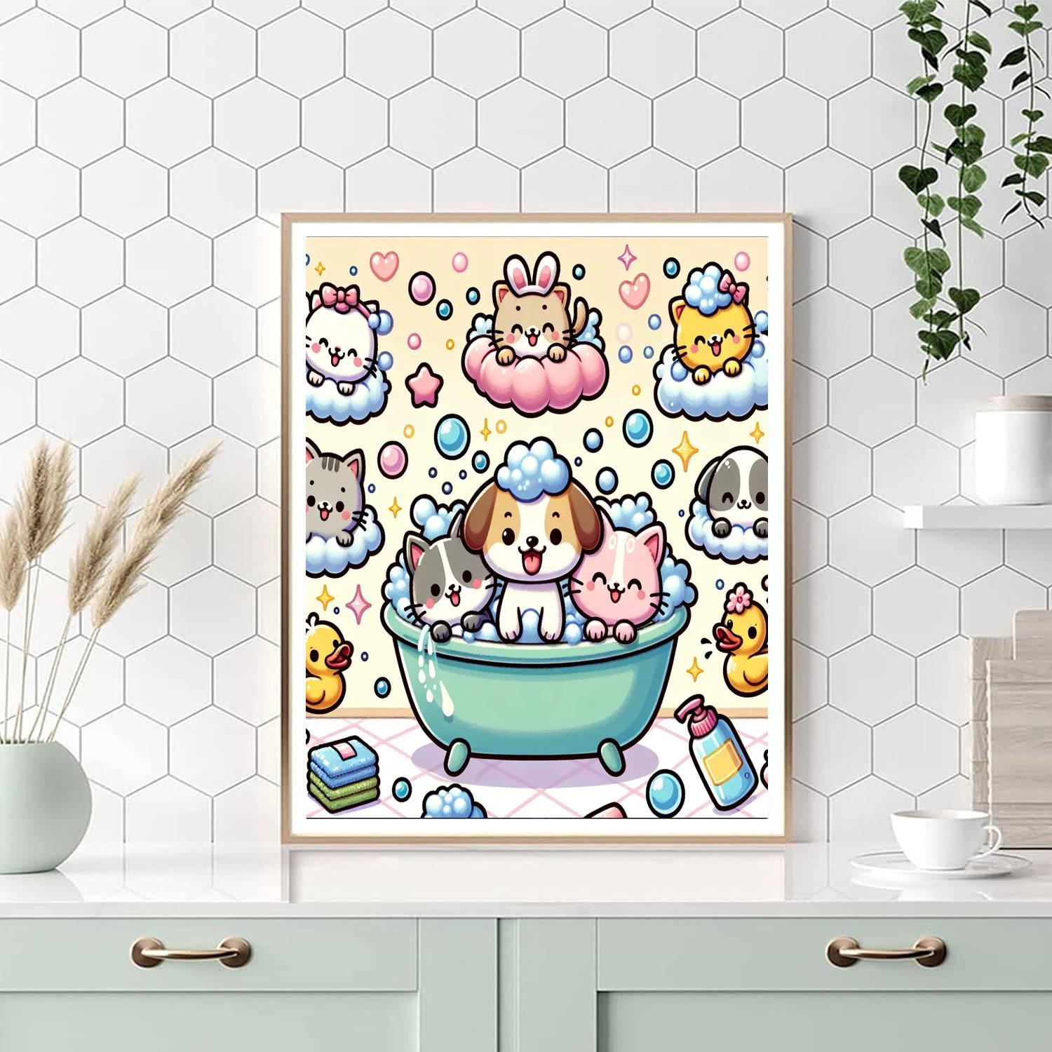 Bubbly Bath Time Adventures Paint By Numbers Art