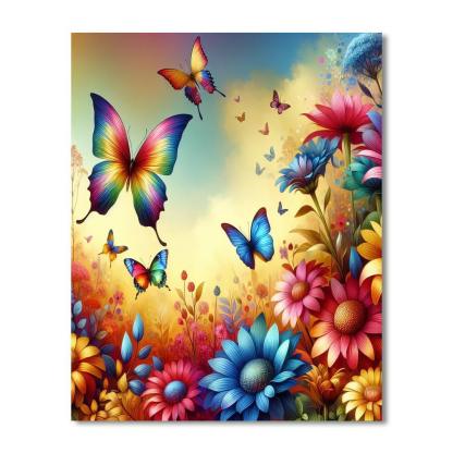 Blissful Butterfly Garden DIY Paint By Numbers
