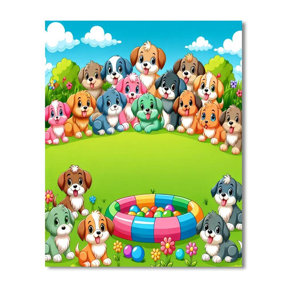 Puppy Playground Adventure Paint By Numbers Kits