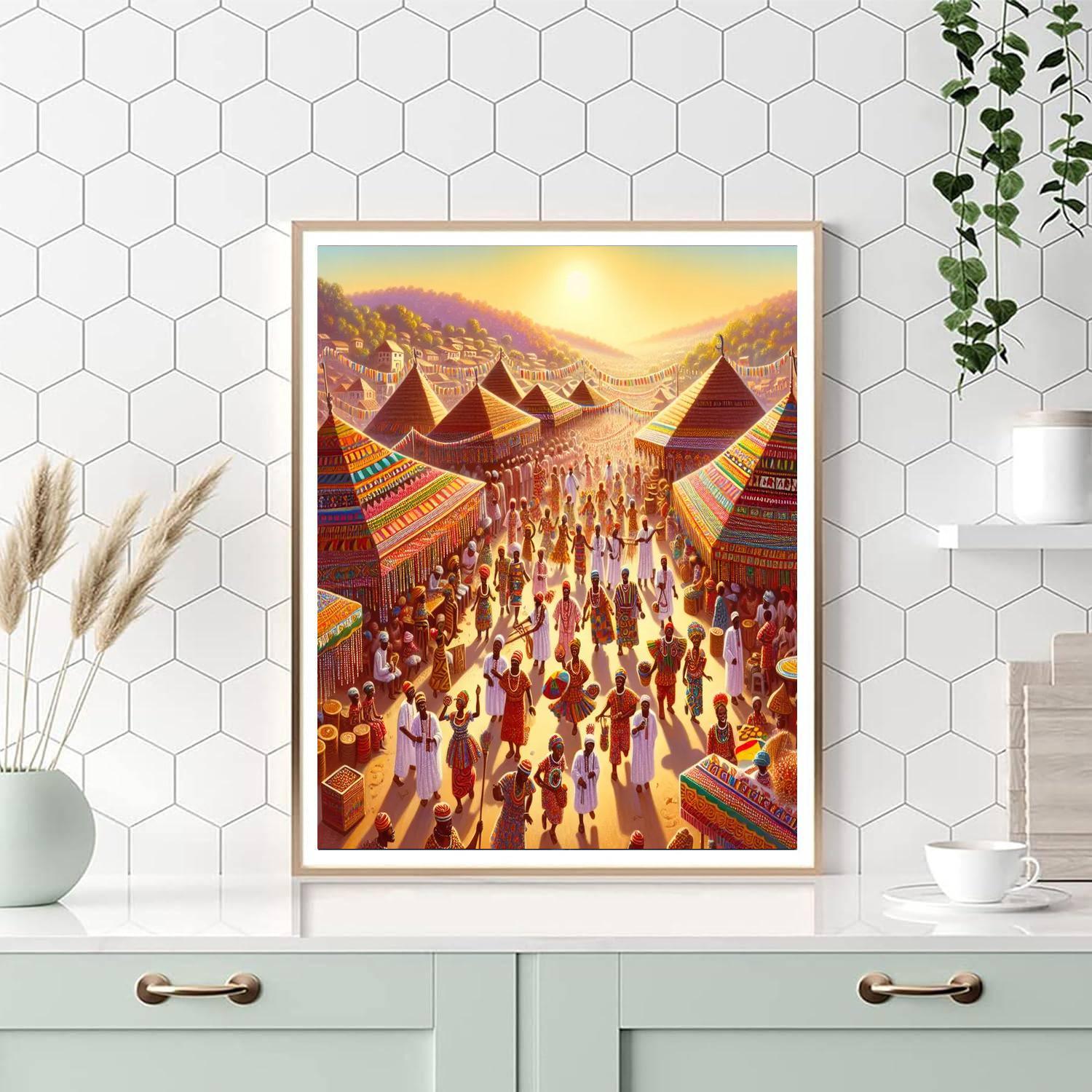 Oga Bungalow Festival - Togo Paint By Numbers Art