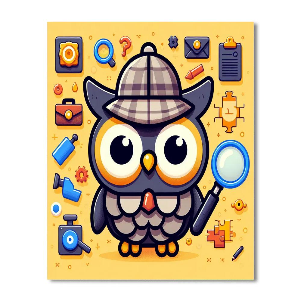 Detective Owl Number Painting