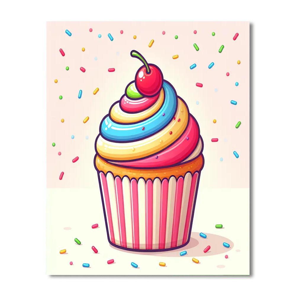 Playful Cupcake Painting Number Kit