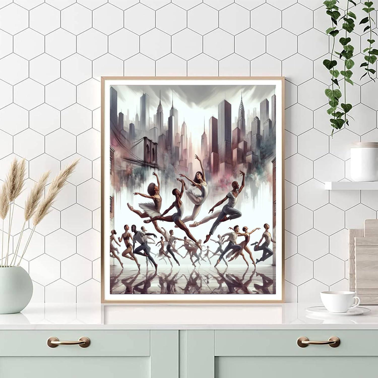 Dynamic Urban Ballet Number Painting