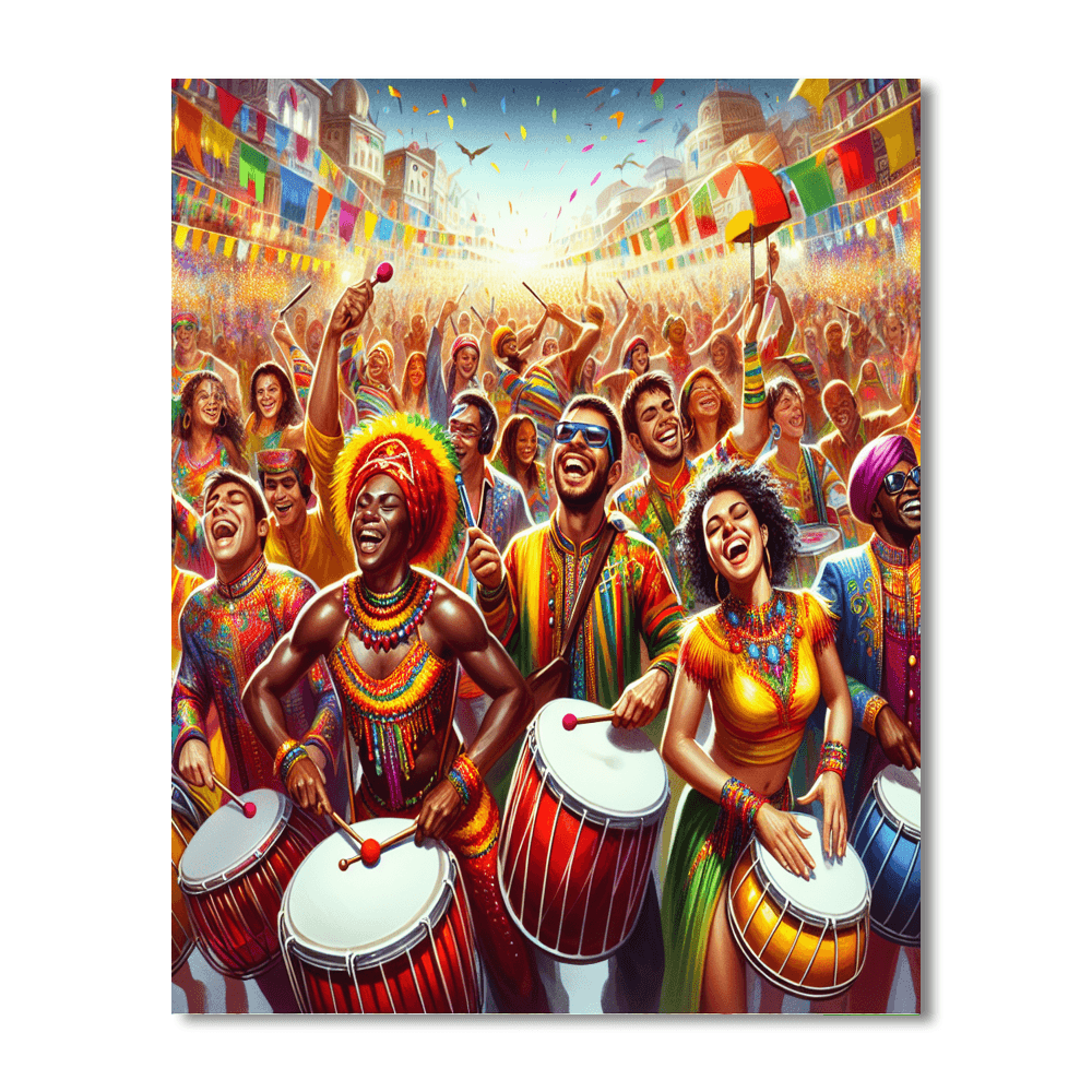 Energetic Festival Drumming Painting Number Kit