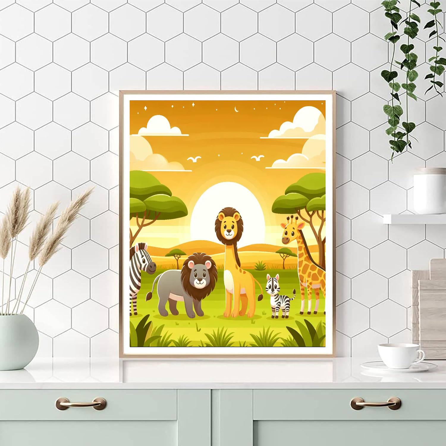 Funky Safari Day Numbered Painting Kits