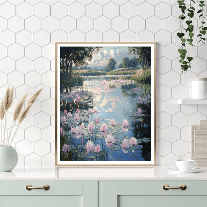 Claude Monet Inspired Water Lily Reflection  Paint By Numbers Kits