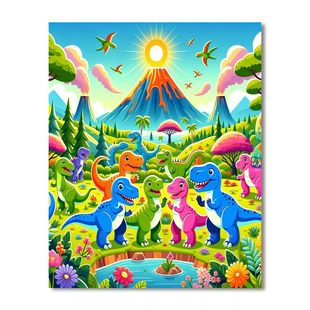 Friendly Dinosaur Fun Paint By Color