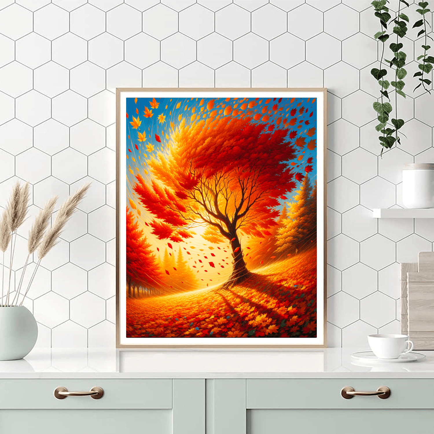 Dancing Autumn Leaves Paint By Numbers Art